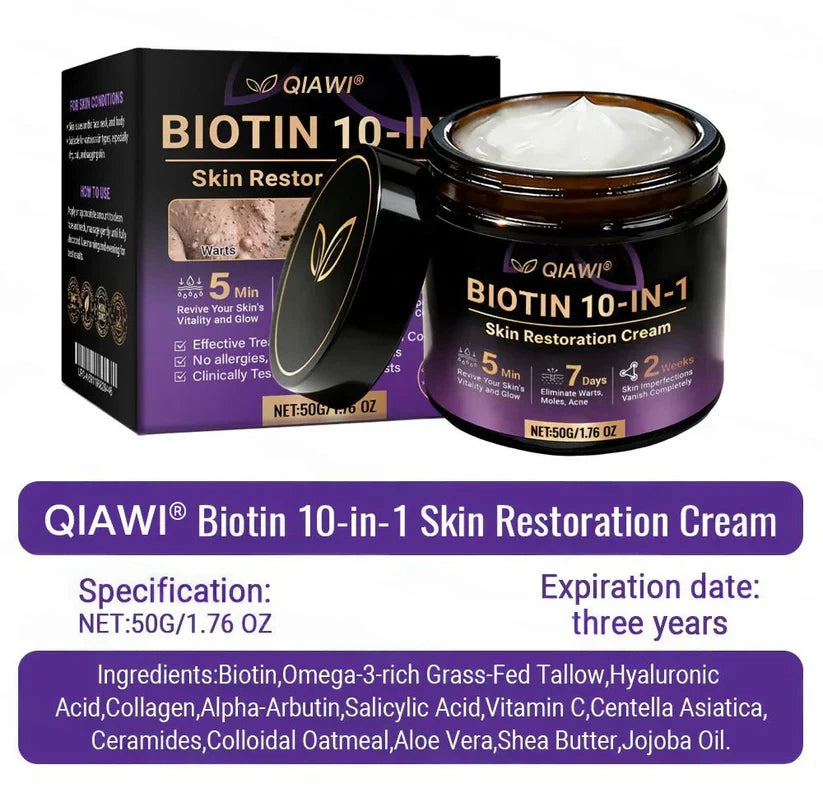 Product shipped from the USA ✨ QIAWI® Biotin 10-in-1 Skin Restoration Cream 🦊