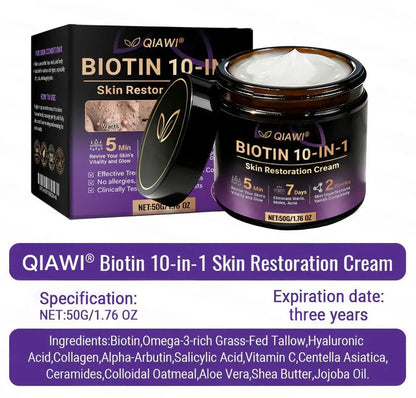 Product shipped from the USA ✨ QIAWI® Biotin 10-in-1 Skin Restoration Cream 🦊